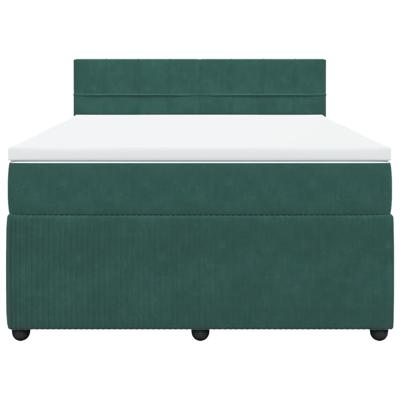 Boxspring met matras fluweel donkergroen 200x200 cm