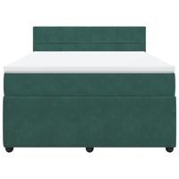 Boxspring met matras fluweel donkergroen 200x200 cm - thumbnail