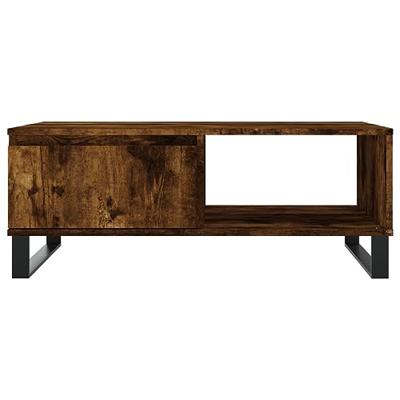 Salontafel 90x60x35 cm bewerkt hout gerookt eikenkleurig