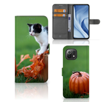 Xiaomi 11 Lite 5G NE | Mi 11 Lite | Telefoonhoesje | Met pasjeshouder | Kitten - thumbnail