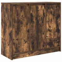 Dressoir 85x34x76 cm bewerkt hout gerookt eikenkleurig - thumbnail