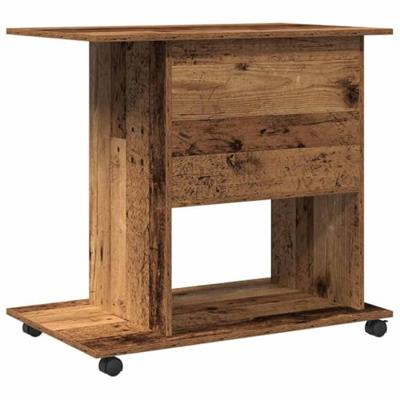 Computerbureau 80x50x75 cm bewerkt hout oud houtkleurig - thumbnail