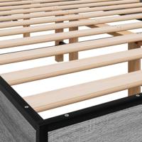 Bedframe bewerkt hout metaal grijs sonoma eiken 120x200 cm - thumbnail