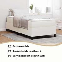 Platform bedframe Crème 80 x 200 cm Stof - thumbnail
