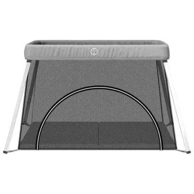 VidaXL Babybox met matras linnen lichtgrijs - thumbnail