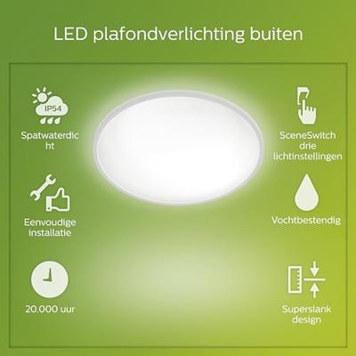 Philips Witte plafonnièreSuperSlim Ø 25cm - 929003191201