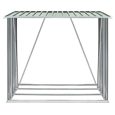 VidaXL Haardhoutschuur 163x83x154 cm gegalvaniseerd staal groen - thumbnail