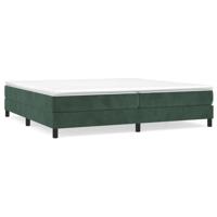 Boxspring met matras fluweel donkergroen 200x200 cm - thumbnail