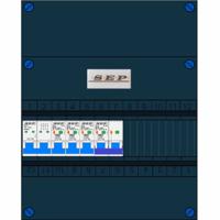 SEP 3 groepenkast 3 aardlekautomaten B16 30mA + kookgroep aardlekautomaat B16 30Ma 400V - thumbnail