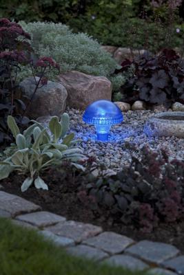 Led solarlamp assisi paddestoel blauw