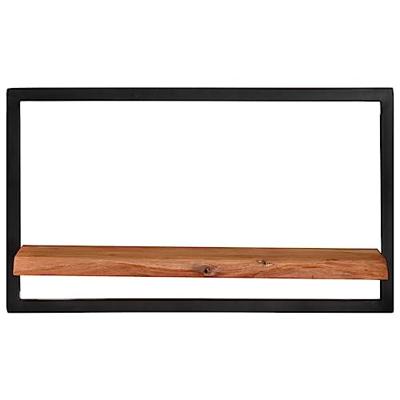 Wandschappen 2 st 60x25x35 cm massief acaciahout en staal