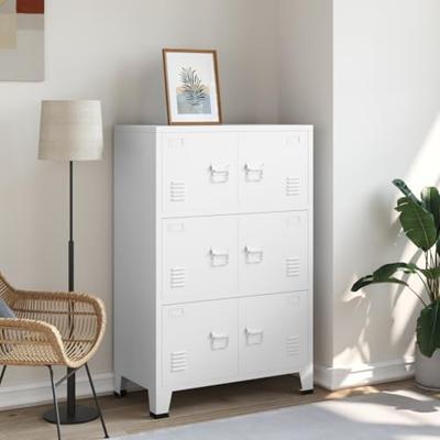 Archiefkast industrieel 75x40x115 cm metaal wit