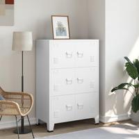 Archiefkast industrieel 75x40x115 cm metaal wit - thumbnail