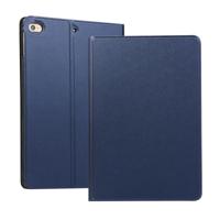 Universele lente textuur TPU beschermende case voor iPad Mini 4/5 met houder (donkerblauw) - thumbnail