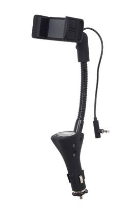 4-in-1 smartphonehouder met USB-lader (1X) FM transmitter en handsfree functie