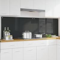 VidaXL Keuken spatscherm 2 pcs donkergrijs 100 x 60 cm gehard glas - thumbnail