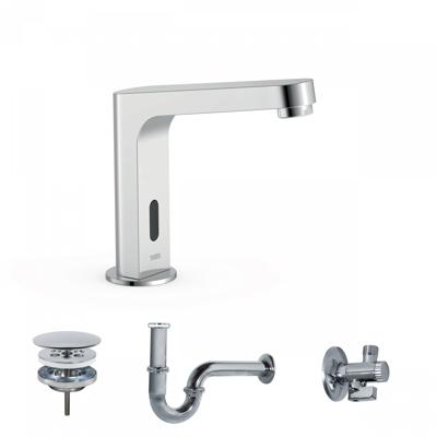 Elektronische Fonteinkraanset Tres Tempo Base Hoekige Kraan Chroom Tres