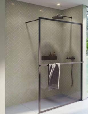 Riho Lucid inloopdouche 100x200cm met handdoekrek kader zwart G005026121