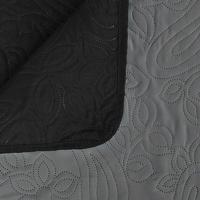 Bedsprei dubbelzijdig 170x210 cm quilt grijs en zwart - thumbnail