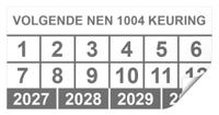 Keuringssticker volgende NEN 1004 keuring rechthoek 50 x 25 mm - 500 stuks (op rol) - thumbnail
