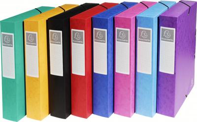 Exacompta elastobox Exabox 8 geassorteerde kleuren: geel, rood, roze, paars, blauw, turquoise, groen e...
