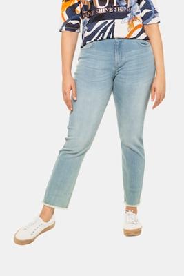 Ulla Popken Jeans Sammy, 5-pocket, gerafelde pijpen - Grote Maten