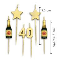Taartkaarsjes Set 40 Jaar (6st) - thumbnail