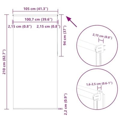 Rolgordijn verduisterend 105x210 cm stofbreedte 100,7 cm grijs