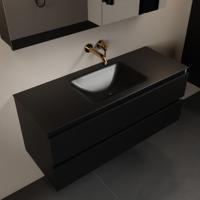 MONDIAZ AIVY 120cm badmeubel Urban, wastafel Urban solid surface midden zonder kraangat met spiegelkast (AI-351621URBAN-NO - AI-M120URMI - AI-C120URMI) - thumbnail