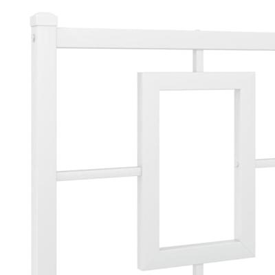 Bedframe met hoofd- en voeteneinde metaal wit 150x200 cm - thumbnail