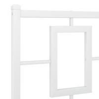 Bedframe met hoofdbord metaal wit 200x200 cm - thumbnail