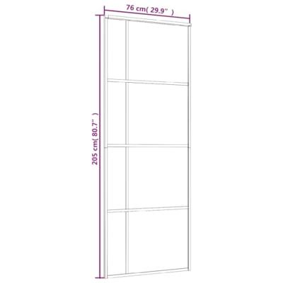 VidaXL Schuifdeur 76x205 cm esg-glas en aluminium wit - thumbnail