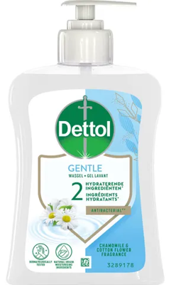 Dettol handzeep Gentle, kamille en katoenbloesem, flacon van 250 ml