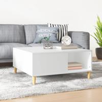 Salontafel 80x80x36,5 cm bewerkt hout wit - thumbnail