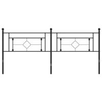 Hoofdbord 200 cm metaal zwart - thumbnail