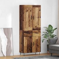 Hoge kast met lade Oud Hout 69,5 x 34 x 180 cm Bewerkt hout - thumbnail