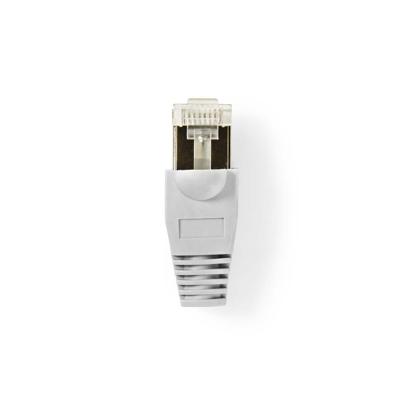 Netwerkconnector-Set | RJ45 Male + Trekontlasting - Voor Solid Cat5 UTP-Kabels | 10 Stuks | Grijs