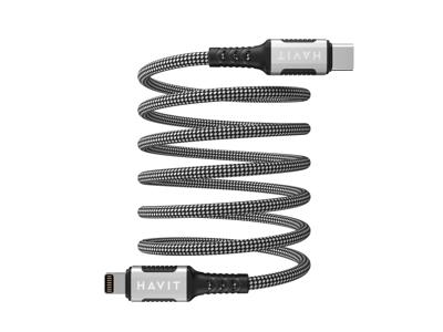Havit CB6298 - Magnetische USB type C-Lightning kabel, 1 m (zwart)