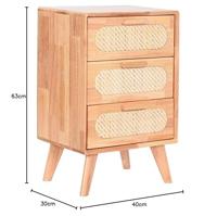 Ladekast Home ESPRIT Natuurlijk Metaal Rubberwood 40 x 30 x 63 cm - thumbnail