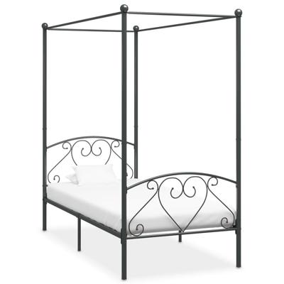 Hemelbedframe metaal grijs 90x200 cm Hemelbedframe metaal grijs 90x200 cm