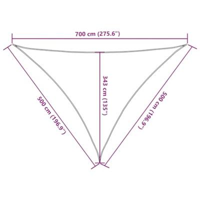VidaXL Zonnezeil 7x5x5 m 100% polyester oxford crèmekleurig VidaXL Zonnezeil 7x5x5 m 100% polyester oxford crèmekleurig