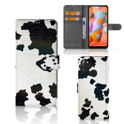 Samsung Galaxy M11 | A11 | Telefoonhoesje | Met pasjeshouder | Koeienvlekken