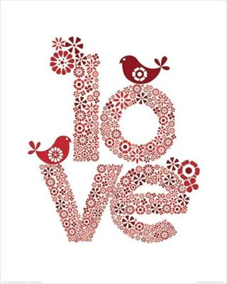 Kunstdruk Valentina Ramos - Red Love 40x50cm
