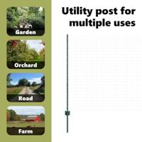 VidaXL Afrasteringspaal 11 pcs groen 120 cm staal - thumbnail