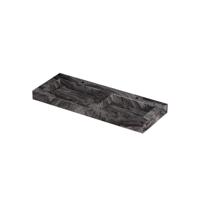 INK Pitch Wastafel keramische slab bak dubbel met drain en front en side skirts 2 kraangaten 120x45x9 Venice brown glossy - thumbnail
