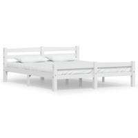 Bedframe massief grenenhout wit 160x200 cm - thumbnail
