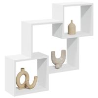 Wandkast 78x18x71 cm bewerkt hout wit - thumbnail