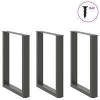 Salontafelpoten 3 st U-vormig 70x(72-73) cm staal antraciet - thumbnail