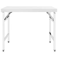 Keukenwerktafel inklapbaar 100x60x80 cm roestvrij staal - thumbnail