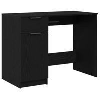 Bureau met lade Zwart eiken 100 x 50 x 75 cm Bewerkt hout - thumbnail